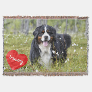 Pet Photo Personalised Dog Lover Memorial Throw Blanket