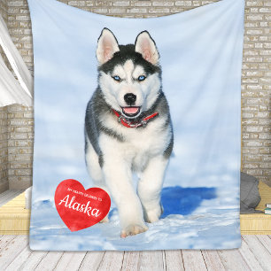 Pet Photo Personalised Simple Chic Dog Lover  Fleece Blanket