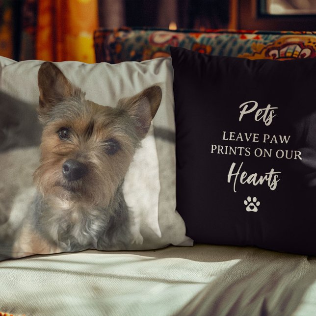 Pet Photo Pillow | Paw Print Tribute (Creator Uploaded)