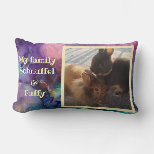 Pet Photo - purple paint Lumbar Cushion