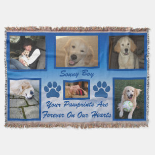 Pet Photo Rainbow Bridge "Your Pawprints" Throw Blanket