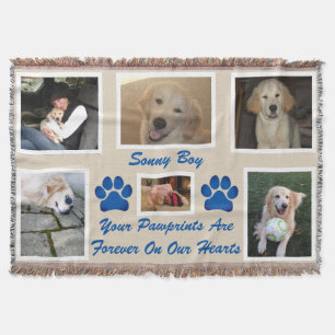 Pet Photo Rainbow Bridge "Your Pawprints" Throw Blanket