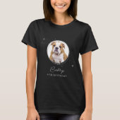 Pet Photo Silver Stars Personalised Dog Birthday T-Shirt (Front)