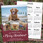 Pet Photo Woof You Merry Christmas 2025 Calendar Holiday Card<br><div class="desc">We Woof You A Merry Christmas! Send cute and fun holiday greetings with this super cute personalised custom pet photo holiday card and 2025 calendar card. Merry Christmas wishes from the dog with cute paw prints in a fun modern photo collage design. Add your dog's photos or family photos with...</div>
