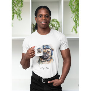Pet Pilot Pug customisable T-Shirt