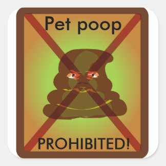 "Pet poop PROHIBITED" trashcan sticker
