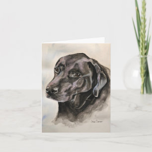 Pet Portrait - Black Lab Card