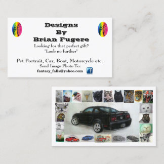 Pet Portrait, Car, Boat, Motorcycle etc.   Artist Business Card