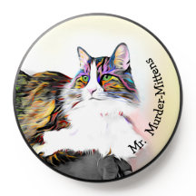 Pet portrait Custom PopGrip, Black