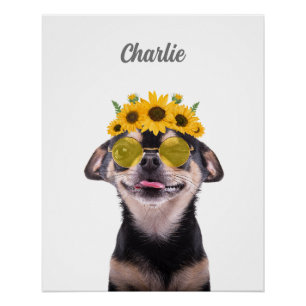 Pet portrait, dog art, Paw Print