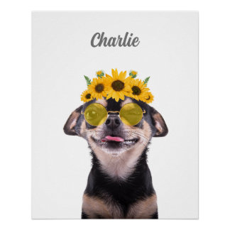 Pet portrait, dog art, Paw Print