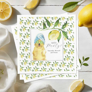 Pet Portrait Lemon Cocktail Napkins