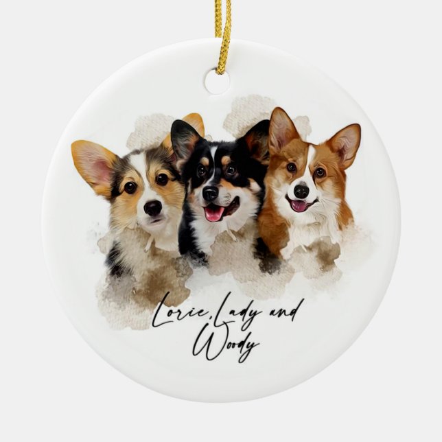 Pet portrait ornament Christmas ornament 2022 (Front)