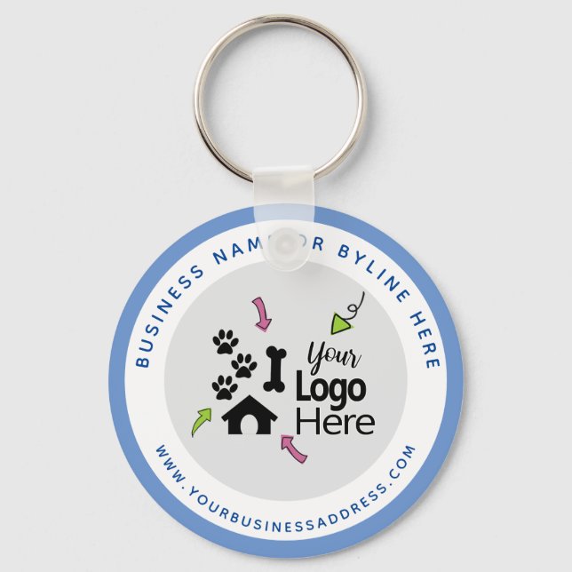 Pet Promotional Giveaways - Dog Business Key Ring (Front)