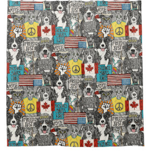 pet protest shower curtain