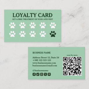 Pet QR Code Green Loyalty Card