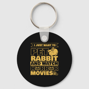 Pet Rabbit And Watch Halloween Key Ring