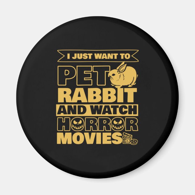 Pet Rabbit And Watch Halloween Magnet (Front)