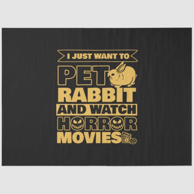 Pet Rabbit And Watch Halloween Tissue Paper (Front)