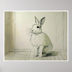 Pet Rabbit Drawing - Art Print