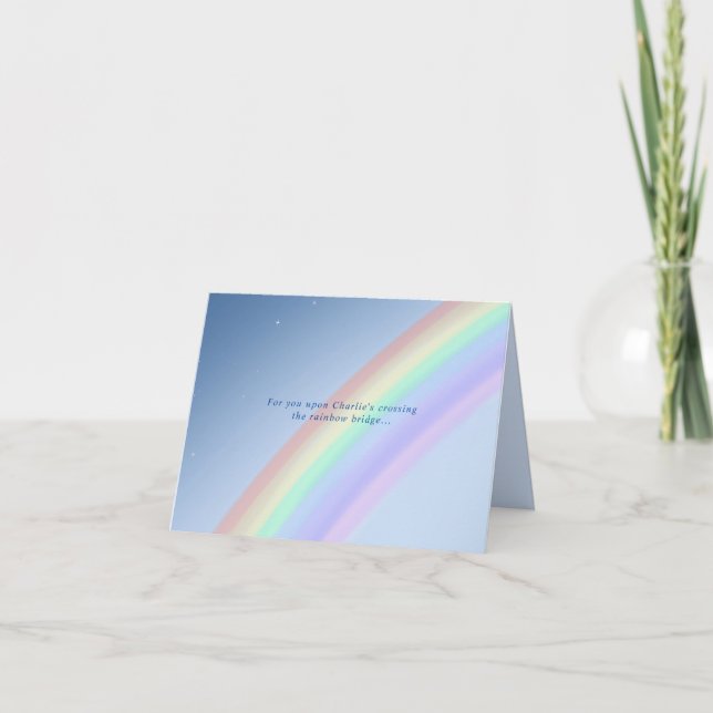 Pet Rainbow Bridge Custom Sympathy Card (Front)