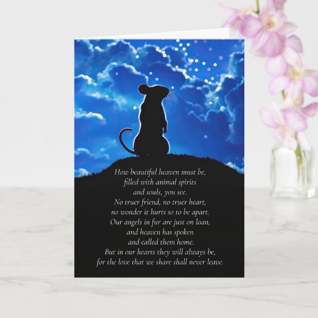 Pet Rat Sympathy with Spiritual Poem  Card (Orchid)