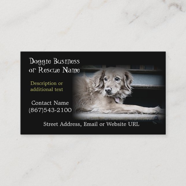 Pet Rescue or Dog  Products Business Card (Front)
