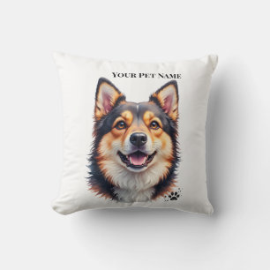 Pet’s Simple Modern Name & Photo Custom Design Cushion