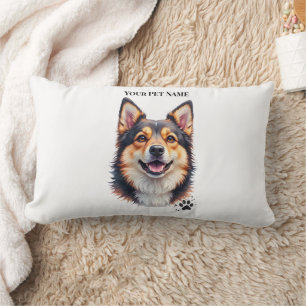 Pet’s Simple Modern Name & Photo Custom Design Lumbar Cushion