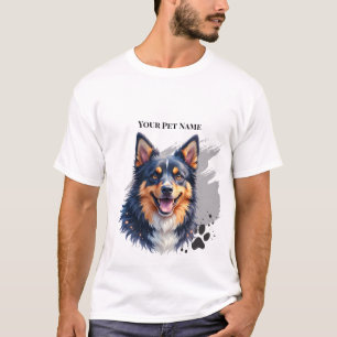 Pet’s Simple Modern Name & Photo Custom Design T-S T-Shirt