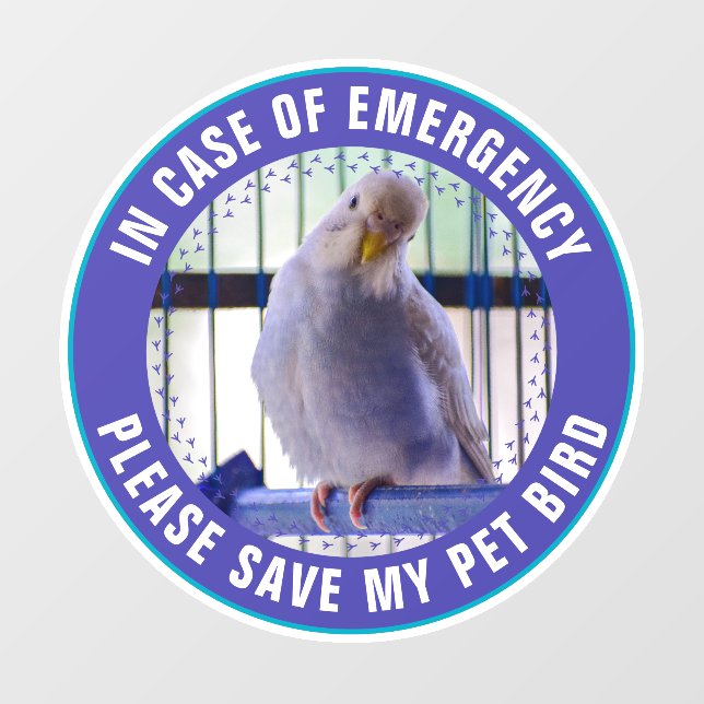 Pet Safety Alert Custom Bird Photo First Responder (Sheet)
