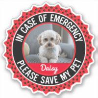 Pet Safety Alert Custom-Cut Vinyl Sticker