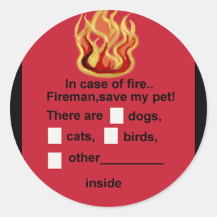 pet safety classic round sticker