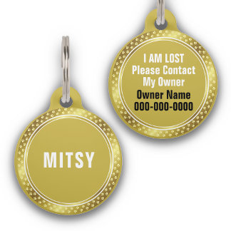 Pet Safety Custom Gold Medallion Dog Paw Tag