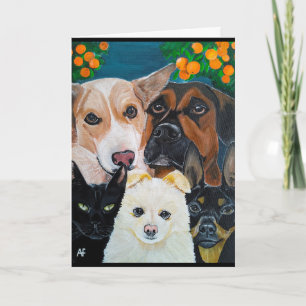 Pet Selfie Painting by Alfred Fox Card