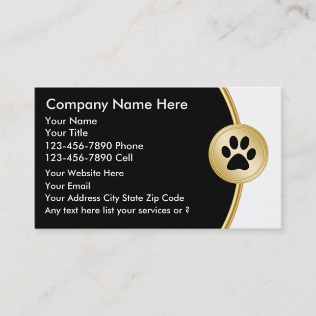 Pet Service Business Cards (Front)