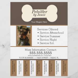 Pet Services Business Dog Tear Off Strips Flyer