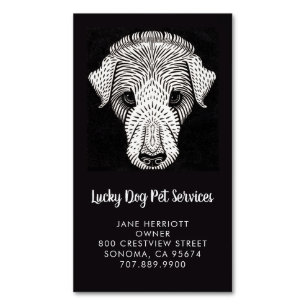 Pet Services Dog Walker Groomer Daycare Business  Magnetic Business Card