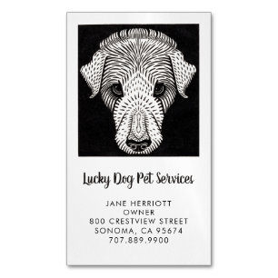 Pet Services Dog Walker Groomer Daycare Magnetic Business Card