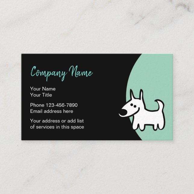 Pet Services Stylish Design Business Card (Front)