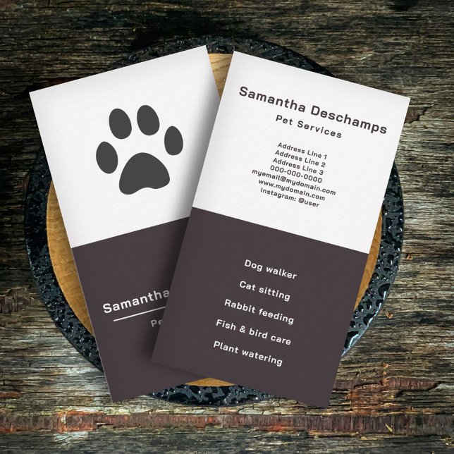 Pet Services Vertical Business Card (Pet Services Vertical Business Card)