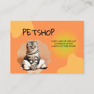 Pet shop Cat Care Card, petshop business care card