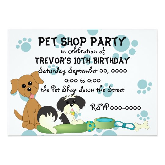 Pet Shop Party Card