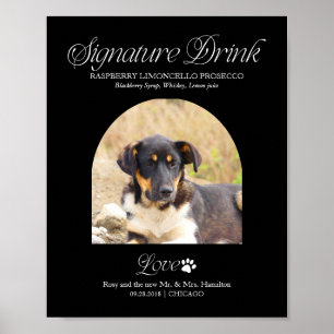 Pet Signature Drink Wedding Sign with Photo