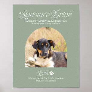 Pet Signature Drink Wedding Sign with Photo