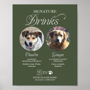Pet Signature Drinks Wedding Sign with Photo