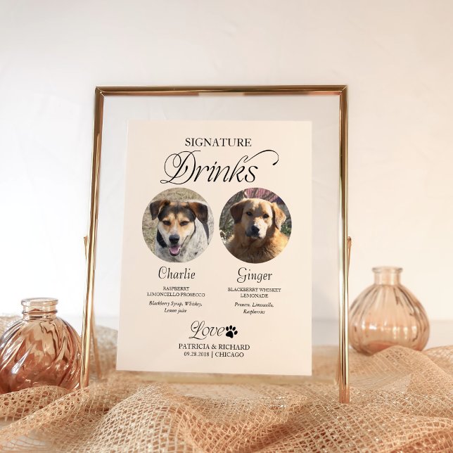 Pet Signature Drinks Wedding Sign with Photo (Creator Uploaded)
