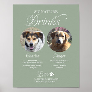 Pet Signature Drinks Wedding Sign with Photo