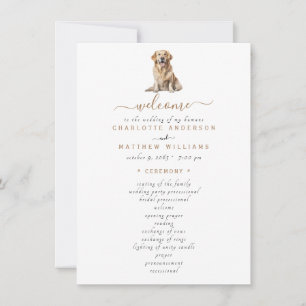 Pet Simple Black & Gold Text Wedding Program