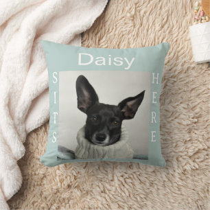 Pet Sits Here Custom Photo Cushion